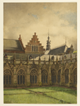 28691 Gezicht in de kruisgang van de Domkerk te Utrecht met de zuidelijke arm en een gedeelte van de westelijke en ...
